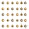 30ct. 2.5" Gold Shatterproof Christmas Ornaments